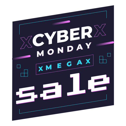 Emblema de pixel de venda da Cyber segunda-feira Desenho PNG