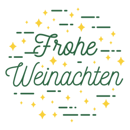 Merry christmas german sparkly lettering PNG Design