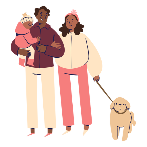 Happy family characters PNG Design