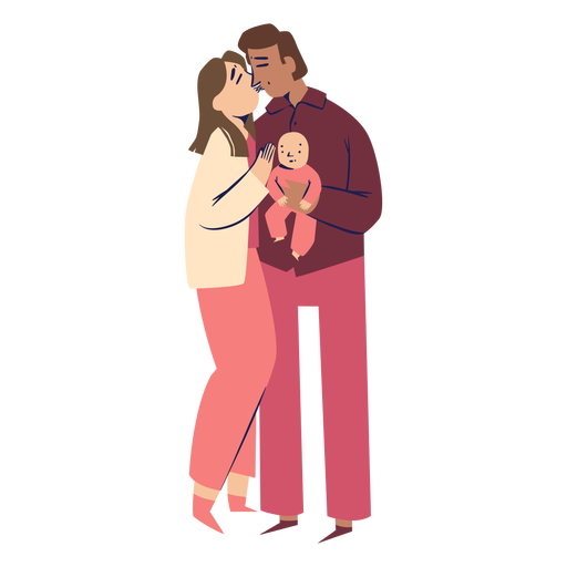 Parents kissing characters PNG Design