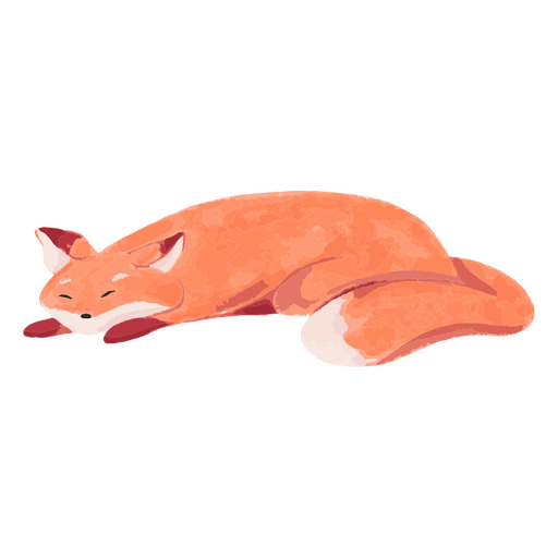 Aquarela de raposa adormecida