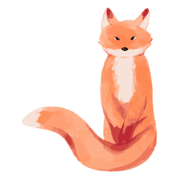 Fox animal sitting watercolor PNG Design