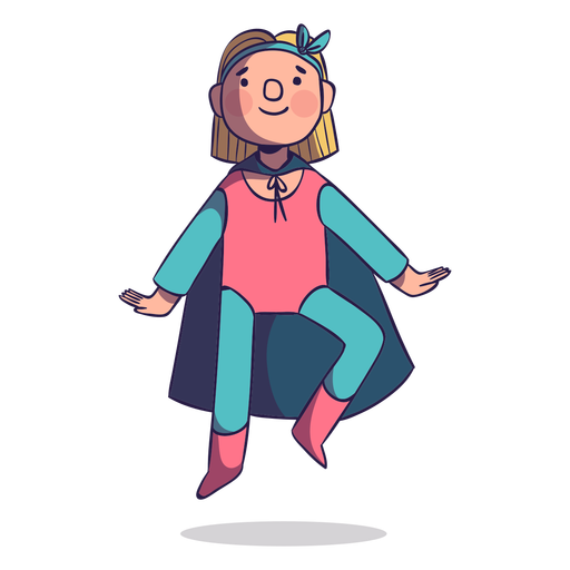 Superhero girl flying character PNG Design