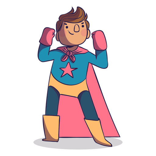 Superhero pose boy character PNG Design