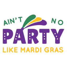 Mardi gras party lettering PNG Design