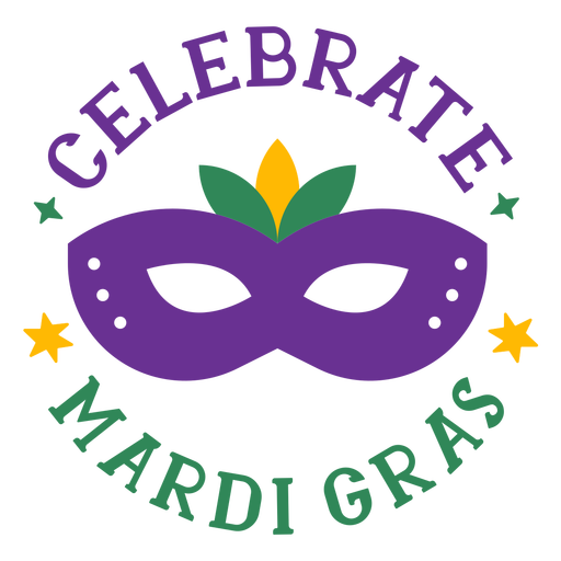 Celebrate mardi gras lettering PNG Design