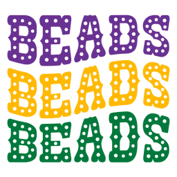 Mardi gras beads lettering PNG Design Transparent PNG