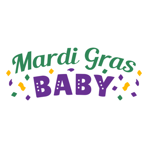 Mardi gras baby lettering