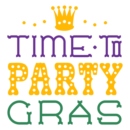 Mardi gras party time lettering PNG Design