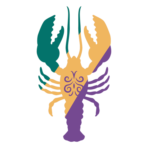Lobster colorful silhouette