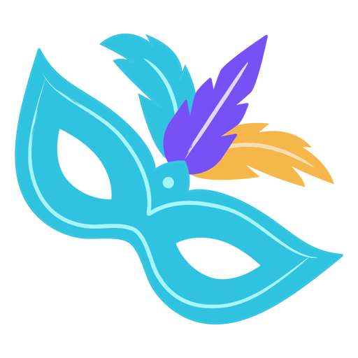 Blue carnival mask feather PNG Design