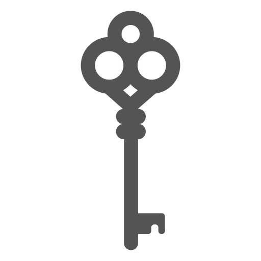 Vintage simple key silhouette