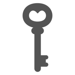 Simple small vintage key silhouette  PNG Design