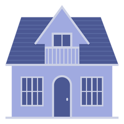 American Style Blue House  Transparent PNG