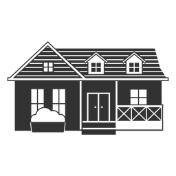 Frontal porch house icon Transparent PNG