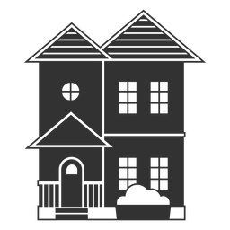 Frontal two stories house icon Transparent PNG