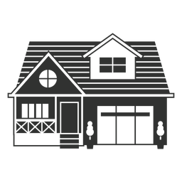 Simple house with garage icon Transparent PNG