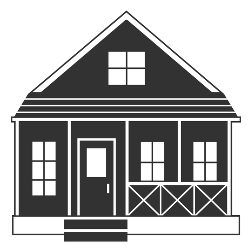 Small house with porch icon PNG Design