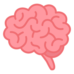 Flat stroke simple pink brain Transparent PNG