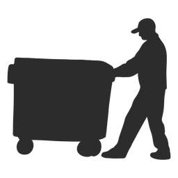 Man carrying container silhouette PNG Design