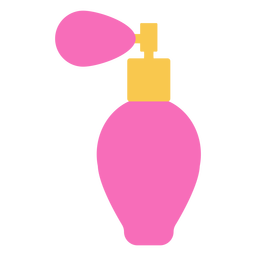 Botella de perfume vintage rosa plana