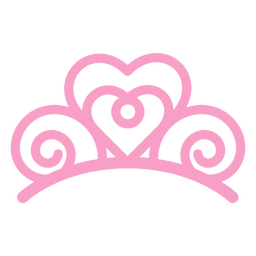 Simple hearts crown stroke Transparent PNG