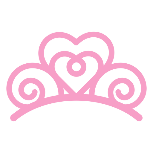Simple hearts crown stroke