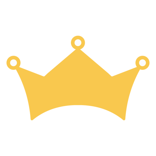 Simple flat golden crown PNG Design