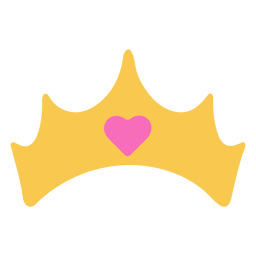 Simple golden crown with heart Transparent PNG