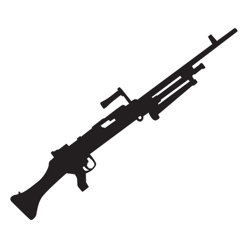 Silhueta de rifle de metralhadora vintage Desenho PNG