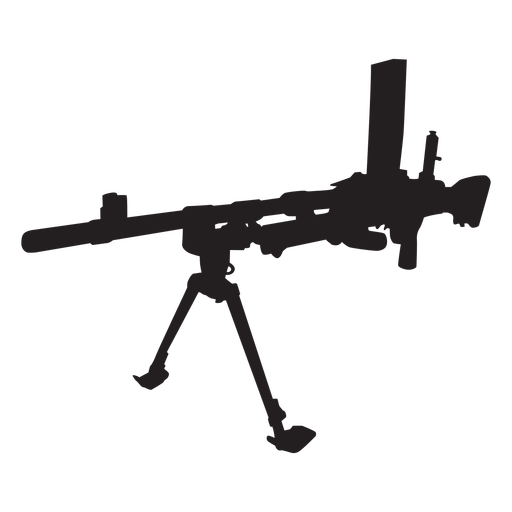 Vintage machine gun silhouette