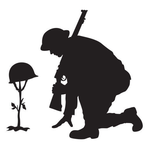 Soldier memorial silhouette PNG Design