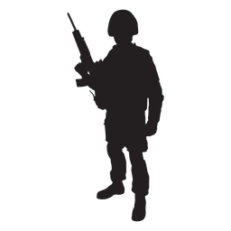 Standing Soldier With Weapon Silhouett PNG & SVG Design For T-Shirts