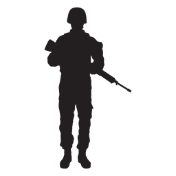 Standing soldier with rifle silhouette PNG Design Transparent PNG