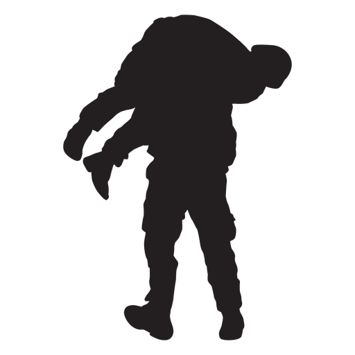 soldier carrying another soldier silhouette