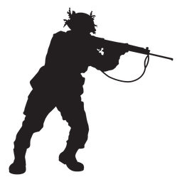 Soldier shooting gun silhouette PNG Design