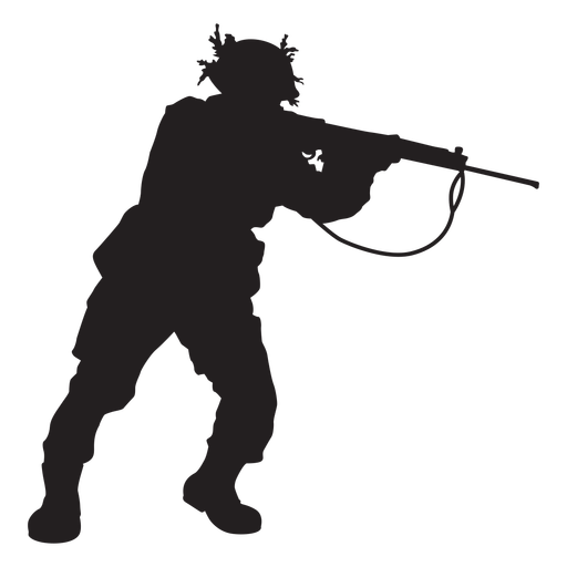 Soldier shooting gun silhouette