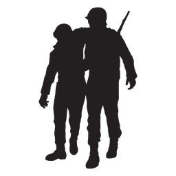 Soldier partners silhouette PNG Design Transparent PNG