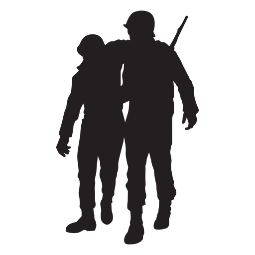 Soldier partners silhouette PNG Design