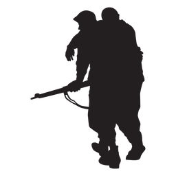 Soldier with rifle helping wounded standing PNG Design Transparent PNG