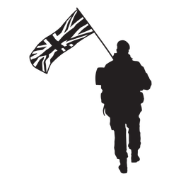 Walking british soldier from behind silhouette PNG Design Transparent PNG