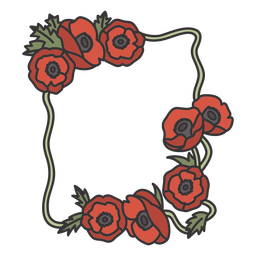 Poppy flowers frame