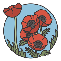 Poppy flowers nature PNG Design