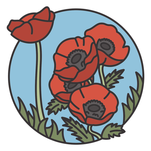 Poppy flowers nature PNG Design