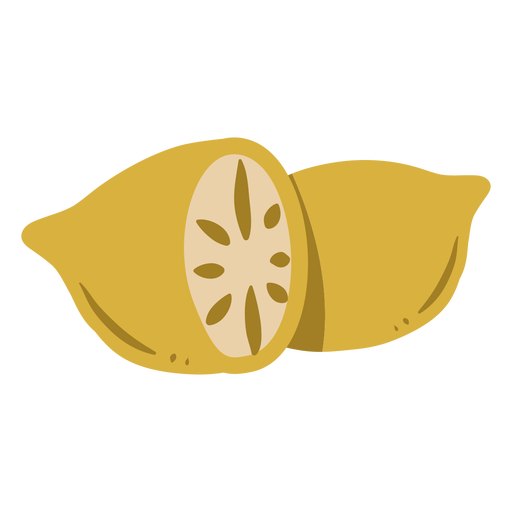 Lemon slice fruit PNG Design
