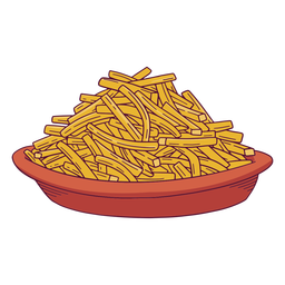 French fries plate illustration PNG Design
