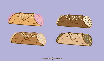 Conjunto de sobremesa italiana cannoli