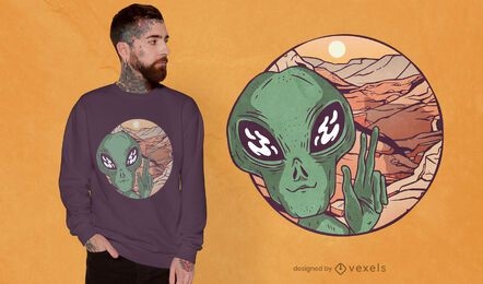 Design de camiseta selfie marciana