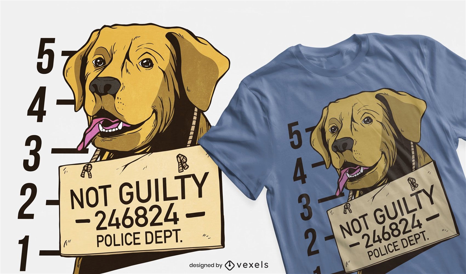 Hund Fahndungsfoto T-Shirt Design