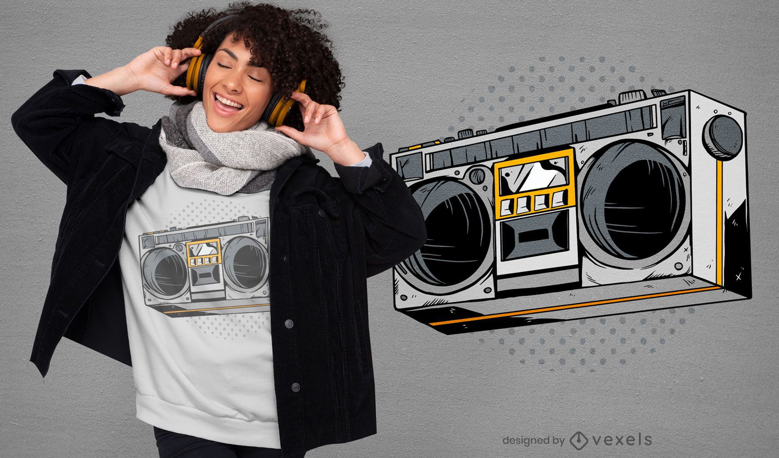 80er Jahre Radio T-Shirt Design